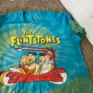 The flintstones shirt blue and green tie dye